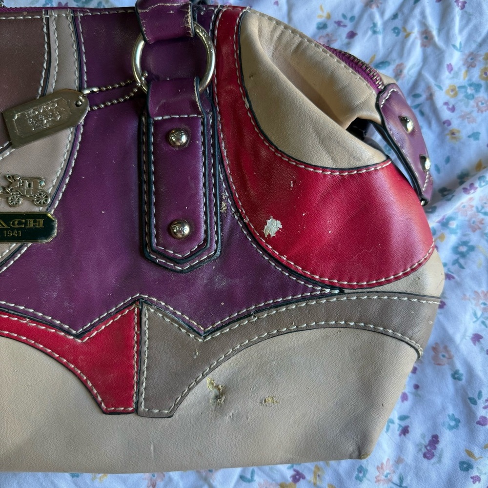 Coach Multicolor Patchwork Leather Tote Shoulder … - image 4